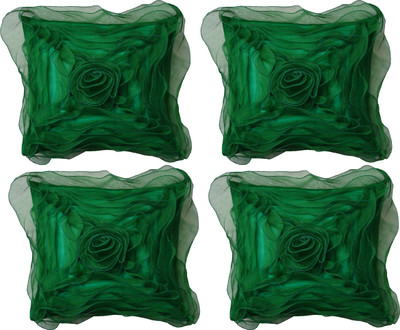 

HOME SHINE Floral Cushions Cover(Pack of 4, 40 cm*40 cm, Green)
