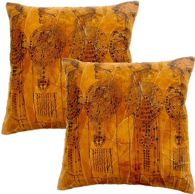 

Homeblendz Abstract Cushions Cover(Pack of 2, 40 cm*40 cm, Beige, Black)
