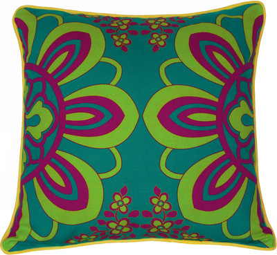 

Fatfatiya Floral Cushions Cover(40 cm*40 cm, Green, Pink)