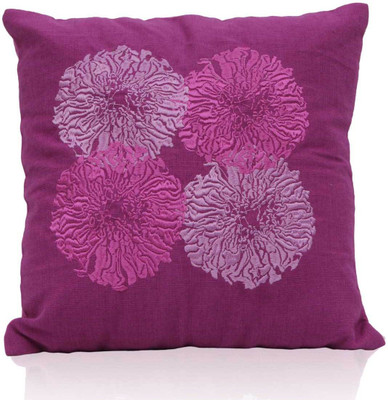 

Elan Embroidered Cushions Cover(30 cm*30 cm, Purple)