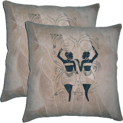 

ChicAntique Printed Cushions Cover(Pack of 2, 40 cm*40 cm, Beige)