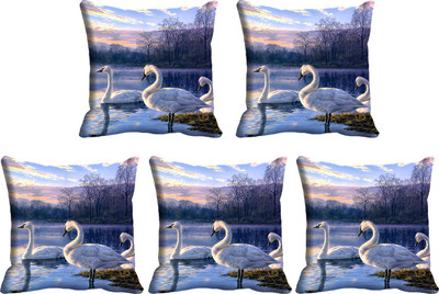 

IndiWeaves Printed Cushions Cover(Pack of 5, 30 cm*30 cm, Purple, Black), Black;purple