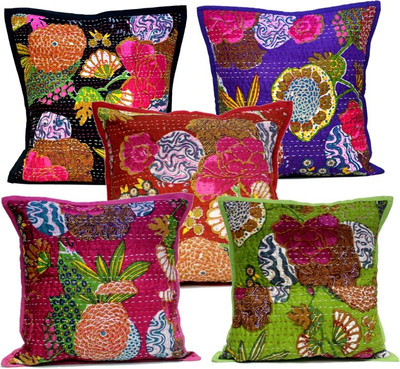 

Amazing India Floral Cushions Cover(Pack of 5, 40 cm*40 cm, Multicolor)