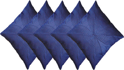 HOME SHINE Floral Cushions Cover(Pack of 5, 40 cm*40 cm, Blue)