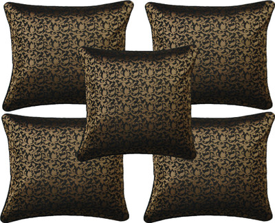 

HOME SHINE Floral Cushions Cover(Pack of 5, 40 cm*40 cm, Black)