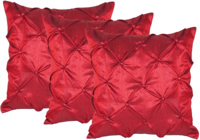 ZIKRAK EXIM Self Design Cushions Cover(Pack of 3, 40 cm*40 cm, Maroon)