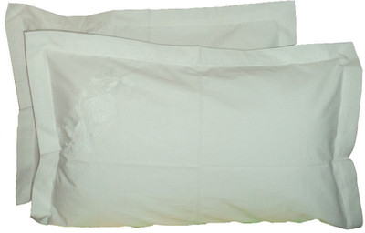 

Amita Home Furnishing Embroidered Pillows Cover(Pack of 2, 43 cm*69 cm, White)