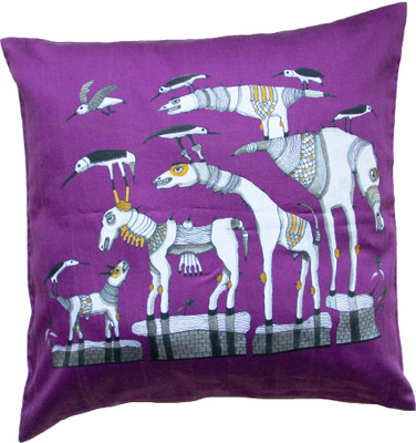 

Indian Colours Animal Cushions Cover(40 cm*40 cm, Purple)
