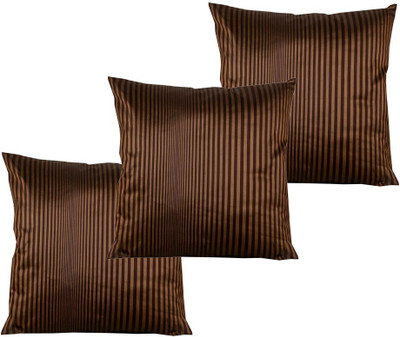 

Maba Striped Cushions Cover(Pack of 3, 43 cm*43 cm, Brown)