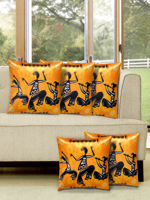 

Alina Decor Printed Cushions Cover(Pack of 5, 40.64 cm, Yellow)