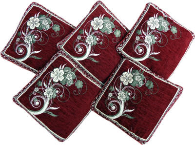 

Creative Homes Floral Cushions Cover(Pack of 5, 40 cm*40 cm, Maroon)