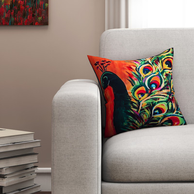 

SEJ by Nisha Gupta Abstract Cushions Cover(40.64 cm*40.64 cm, Green)