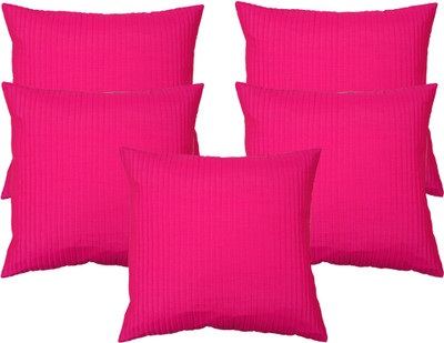 

HOME SHINE Striped Cushions Cover(Pack of 5, 40 cm*40 cm, Pink)