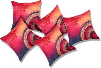 

SEJ by Nisha Gupta Abstract Cushions Cover(Pack of 5, 40.64 cm*40.64 cm, Red, Pink, Blue, Orange), Blue;orange;pink;red
