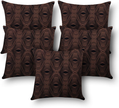

First Row Embroidered Cushions Cover(Pack of 5, 40 cm, Brown)