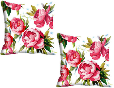 

IndiWeaves Printed Cushions Cover(Pack of 2, 30 cm*30 cm, White, Multicolor), Multicolor;white