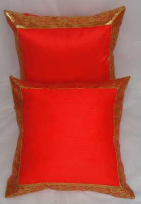 

ASC Plain Cushions Cover(Pack of 2, 40.64 cm*40.64 cm, Red)