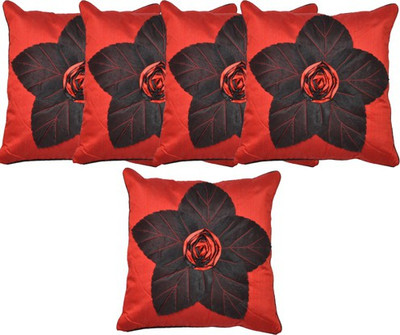 

Shine Villa Floral Cushions Cover(Pack of 5, 40 cm*40 cm, Red)