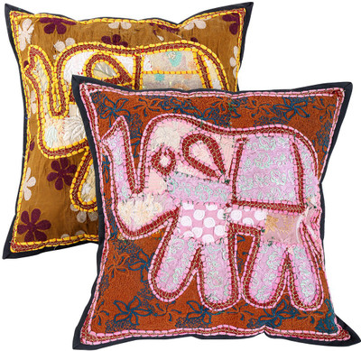 

Rajrang Animal Cushions Cover(Pack of 2, 41 cm*41 cm, Brown)