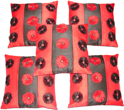 

HOME SHINE Floral Cushions Cover(Pack of 5, 40 cm*40 cm, Multicolor)