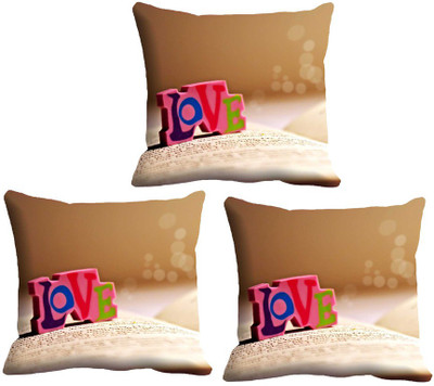 

IndiWeaves Printed Cushions Cover(Pack of 3, 30 cm*30 cm, Beige)