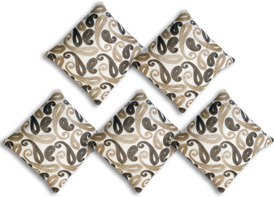 

Veer Creations Embroidered Cushions Cover(Pack of 5, 40 cm*40 cm, White)