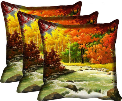 

IndiWeaves Printed Cushions Cover(Pack of 3, 40 cm*40 cm, Multicolor)