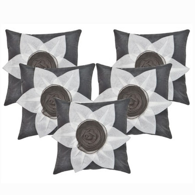 

Shine Villa Floral Cushions Cover(Pack of 5, 30 cm*30 cm, Black)