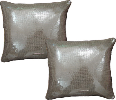 

HOME SHINE Embroidered Cushions Cover(Pack of 2, 40 cm*40 cm, Beige)