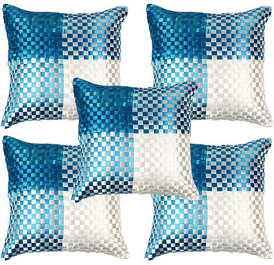 

Soundarya Checkered Cushions Cover(Pack of 5, 40 cm*40 cm, Light Blue, White)