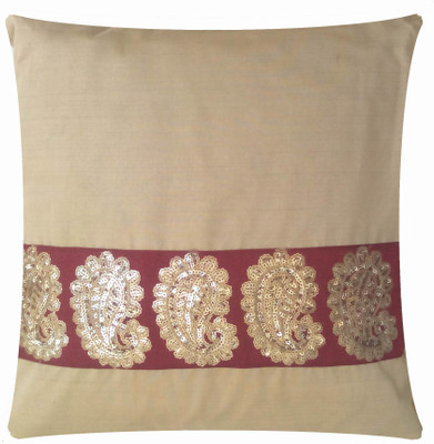

Dinitz Designz Paisley Cushions Cover(Pack of 5, 40 cm*40 cm, Gold)