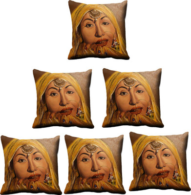 

IndiWeaves Printed Cushions Cover(Pack of 6, 40 cm*40 cm, Multicolor)