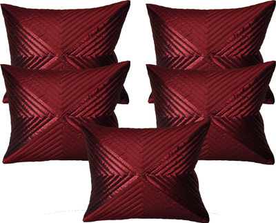 

HOME SHINE Geometric Cushions Cover(Pack of 5, 30 cm*30 cm, Maroon)