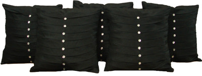 

HOME SHINE Checkered Cushions Cover(Pack of 5, 40 cm*40 cm, Black)