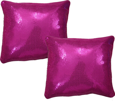 

HOME SHINE Embroidered Cushions Cover(Pack of 2, 40 cm*40 cm, Pink)