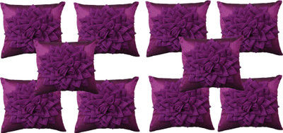 

HOME SHINE Floral Cushions Cover(40 cm*40 cm, Purple)
