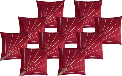 

Fazar Creations Striped Cushions Cover(Pack of 10, 40 cm*40 cm, Maroon)