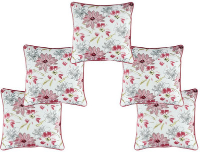 

Soumya Furnishings Floral Cushions Cover(Pack of 5, 40 cm*40 cm, Pink)