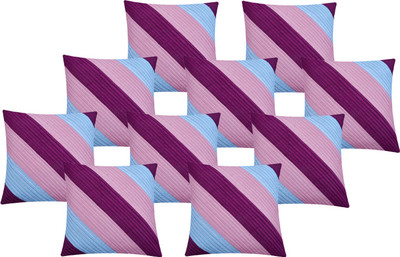 

Fazar Creations Striped Cushions Cover(Pack of 10, 40 cm*40 cm, Pink, Light Blue), Light blue;pink