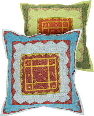 

Rajrang Floral Cushions Cover(Pack of 2, 40 cm*40 cm, Blue)