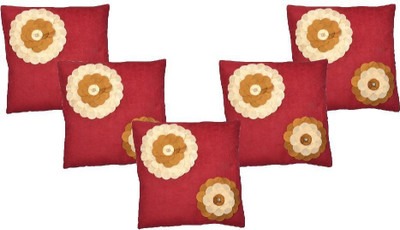 

Nikunj Embroidered Cushions Cover(Pack of 5, 40 cm, Red)