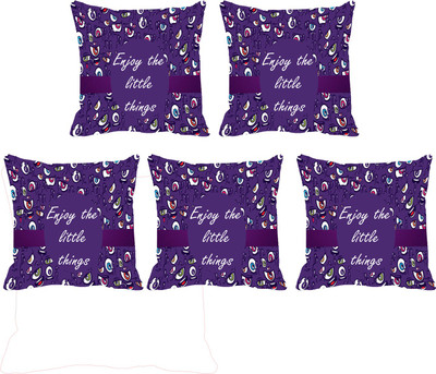 

IndiWeaves Printed Cushions Cover(Pack of 5, 40 cm*40 cm, White, Black), Black;white