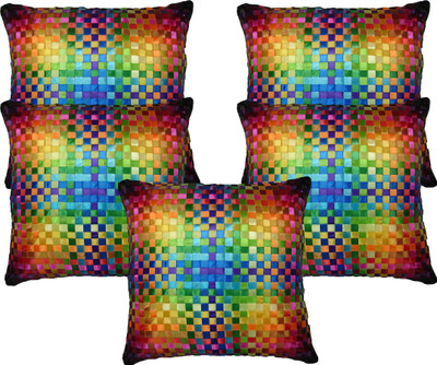 

HOME SHINE Geometric Cushions Cover(Pack of 5, 30 cm*30 cm, Black)
