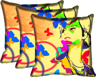

IndiWeaves Printed Cushions Cover(Pack of 3, 40 cm*40 cm, Multicolor)