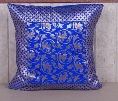 

The Ethnic Story Embroidered Cushions Cover(40 cm, Dark Blue)
