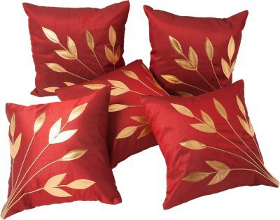 

Jars Collections Floral Cushions Cover(Pack of 5, 40 cm, Maroon)