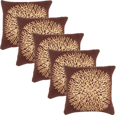 Eccellente Paisley Cushions Cover(Pack of 5, 60 cm*60 cm, Brown)