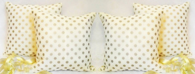 ASC Polka Cushions Cover(Pack of 4, 41.5 cm*41.5 cm, Multicolor)