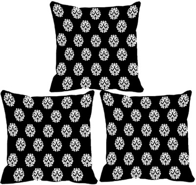 

IndiWeaves Printed Cushions Cover(Pack of 3, 30 cm*30 cm, White, Black), Black;white