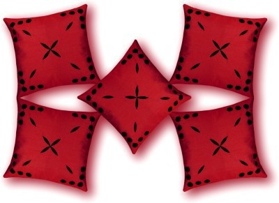 Nikunj Floral Cushions Cover(Pack of 5, 40 cm*40 cm, Red)